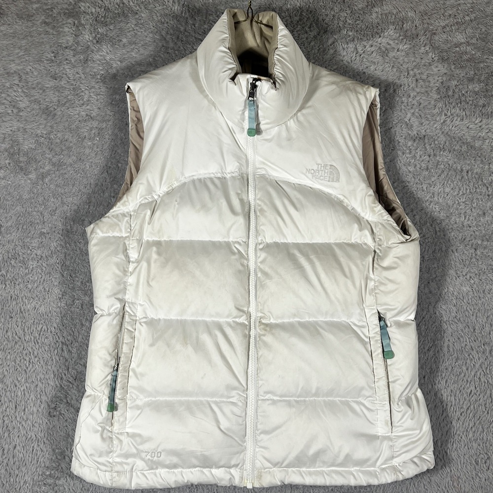 The North Face Nuptse 700 Puffer Vest Womens Medium White Down Insulated NF002YO